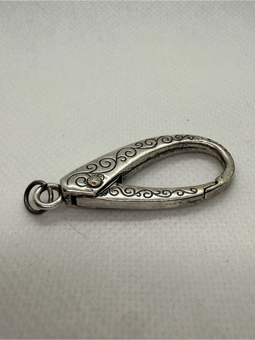 Silver Tone Decorative Carabiner Charm for Women's Accessories